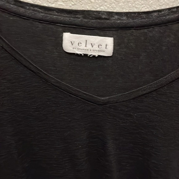 Velvet by Spencer and Graham linen black tee, XL - Picture 2 of 4